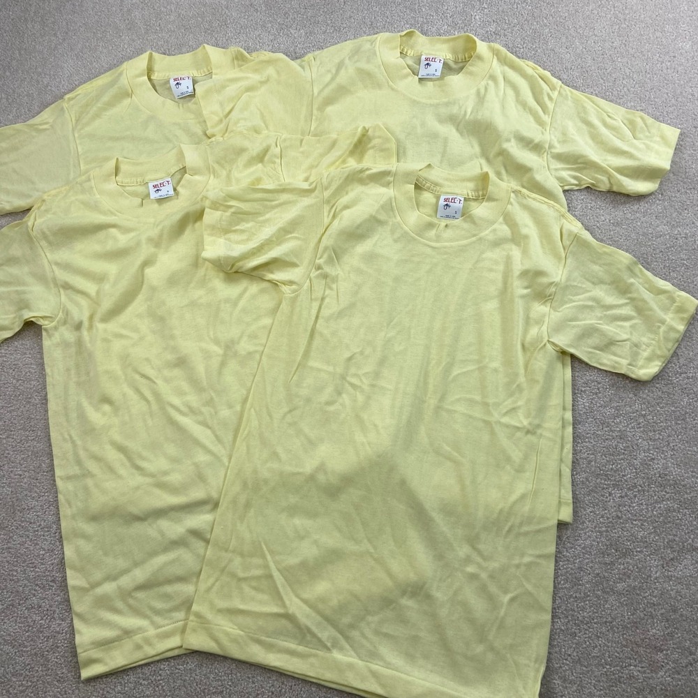 Vintage Lot Of 4‎ Select-T 80's T-Shirt Mens Small Single Stitch Blank Thin